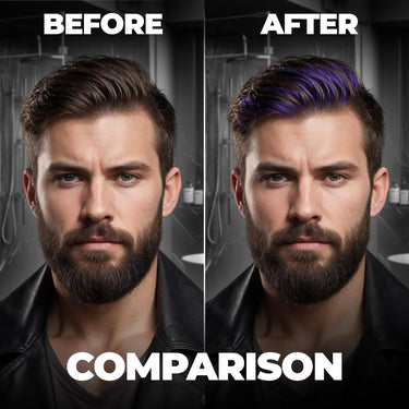 Beardo Dye Hard Temporary Hair Color - Metalic Purple, 25g | Temporary 1-Day 1-Wash | DIY Instant Hair Color Makeup for Men | No Bleach | No Ammonia | No Damage